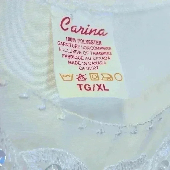 Vintage Carina Sheer Tank Top White XL Work Blazer  Office Beaded Embellishment - Picture 3 of 4